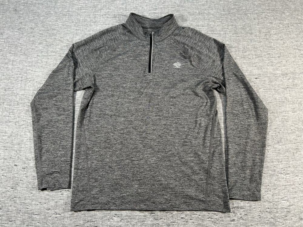 Rabbit Running EZ Quarter Zip Mens Large Tailored Fit Grey Lightweight Athletic